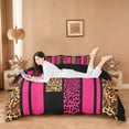 thumbnail image 1 of Erosebridal Leopard Print Stripes Duvet Cover Set,Chic Wild Animal Texture Bedding Full For Women Adults,Reversible Black,3 Pieces(No Comforter), 1 of 6