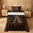 thumbnail image 1 of Erosebridal Leopard Print Twin Sheet Sets,Cheetah Pattern A Alphabet Bedding For Kids Girls 3-Piece, 1 of 6