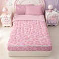 thumbnail image 1 of Erosebridal Leopard Print Zipper Twin Comforter Sets with Fitted Sheet and 2 Pillowcases,Pink Cheetah Animal Themed Zipper Bedding Set For Girls,Pink Reversible,4 Pieces, 1 of 7
