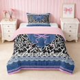thumbnail image 1 of Erosebridal Leopard Satin Bow Ribbon Twin Comforter Sets for Girls, Cheetah Animal Print Lace Bedding Set, Pink Reversible 2 Pieces 1 Comforter and 1 Pillowcase, 1 of 6