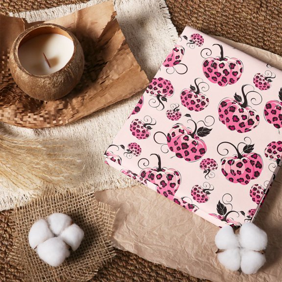 Erosebridal Leopard Vine Pink 100% Cotton Fabric by the Yard 1 Yard, Pumpkin Curl Home Decor Fabric by the Yard