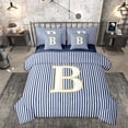 thumbnail image 1 of Erosebridal Letter B Kids Bedding Comforter Set 7pcs, Modern Abstract King Bedding Sets, Blue Reversible, 1 of 7