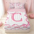 thumbnail image 1 of Erosebridal Letter C Zipper Twin Comforter Sets with Fitted Sheet and 2 Pillowcases, Princess Bowtie Zipper Bedding Set, Pink Reversible, Hot Pink, Pink Reversible, 1 of 7