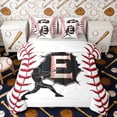 thumbnail image 1 of Erosebridal Letter E Baseball Player Print Bedding Comforter Set, Sports Monogram Full Bedding Set for Kids Boys and Girls, Gray Reversible 7 Pieces, 1 of 6
