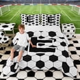 thumbnail image 1 of Erosebridal Letter E Soccer Ball Pattern Print Full Size Comforter Sets, Sports Monogram Bedding Sets for Kids Boys and Girls, Reversible 3 Pieces, 1 Comforter and 2 Pillowcases, 1 of 6