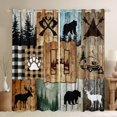 thumbnail image 1 of Erosebridal Letter H Monogrammed Blackout Curtains Set of 2 (52x84 Each),Happy Camping Outdoor Adventure Window Curtains For Travel Trailers, 1 of 7