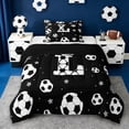 thumbnail image 1 of Erosebridal Letter L Monogrammed Twin Comforter Sets,White Black Bedding Set For Kids Boys,Reversible Black 2pcs, 1 of 7
