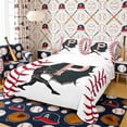 thumbnail image 1 of Erosebridal Letter P Baseball Player Print Full Size Sheets, Sports Monogram Bed Sheets for Kids Boys and Girls, 1 Flat Sheet, 1 Fitted Sheet and 2 Pillowcases, 1 of 6