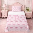thumbnail image 1 of Erosebridal Letter R Initial Print Twin Sheet Sets For Girls,Pink Ribbon Bow Tie Kids Bedding 3 Pieces, 1 of 6