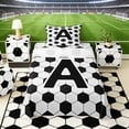 thumbnail image 1 of Erosebridal Letter A Soccer Ball Pattern Print Twin Sheet Sets, Sports Monogram Bedding for Kids Boys and Girls, 1 Flat Sheet, 1 Fitted Sheet and 1 Pillowcase, 1 of 6