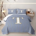 thumbnail image 1 of Erosebridal Letter T Quilt King for Boys Girls, Modern Abstract King Coverlet Set, Blue, 3pcs, 1 of 7