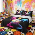 thumbnail image 1 of Erosebridal Letter Y Dripping Waffle Baseball Print Queen Sheet Sets, Sports Monogram Bed Set for Kids Boys and Girls, 1 Flat Sheet, 1 Fitted Sheet and 2 Pillowcases, 1 of 6