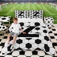 thumbnail image 1 of Erosebridal Letter Z Soccer Ball Pattern Print Queen Comforter Set, Sports Monogram Bedding Comforter Set for Kids Boys and Girls, Reversible 3pcs, 1 Comforter and 2 Pillowcases, 1 of 6