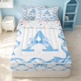 thumbnail image 1 of Erosebridal Letter A Zipper Twin Comforter Sets with Fitted Sheet and 2 Pillowcases, Chic Ribbon Zipper Bedding Set, Stars Reversible, Baby Blue, Stars Reversible, 1 of 7