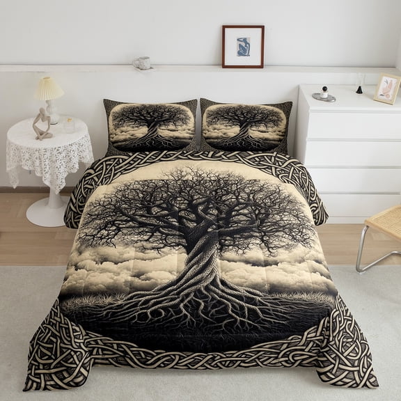 Erosebridal Life Tree Comforter Sets King Size for Teens, Branches Comforters & Duvets, Vintage Plant Decor, Reversible