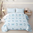 thumbnail image 1 of Erosebridal Light Blue Bow Flower Star Bed Spread Queen, Cute Floral Print Queen Coverlet Set for Girls, 3 Pieces, 1 of 7