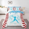 thumbnail image 1 of Erosebridal Light Blue Dripping Baseball Stitch & Batter Silhouette Graphic Twin Comforter Sets 3-Piece, Sport Theme Bedding Set for Boys And Girls Kids,Microfiber Bedroom Decor, 1 of 4