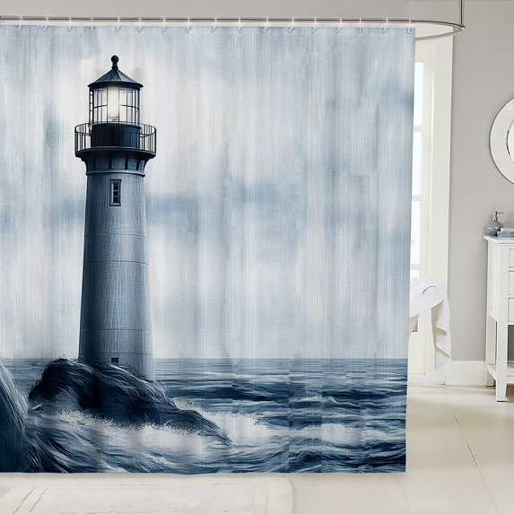 Erosebridal Lighthouse Bathroom Curtain 72x78,Ocean Sea Bathroom Decor,Nautical Decoration