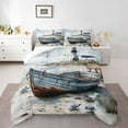 thumbnail image 1 of Erosebridal Lighthouse Boat Bedding Sets Full with Comforter,Sea Beach Duvet Insert,Ocean Decor,Reversible,3pcs, 1 of 8