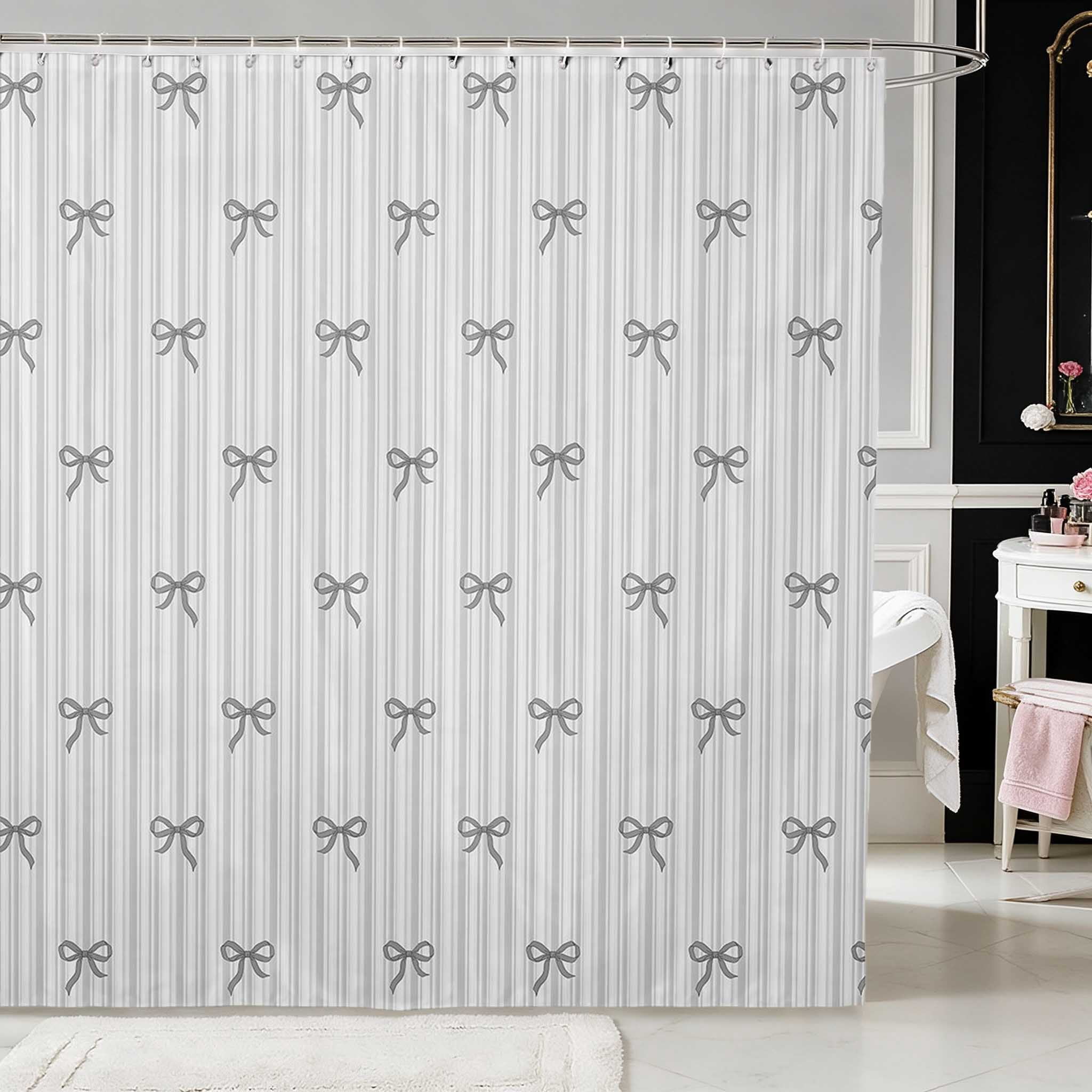 Erosebridal Line Art Bow Stripe Shower Curtain 72Wx78L for Girls ...