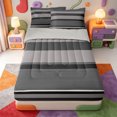 thumbnail image 1 of Erosebridal Line Art Zipper Twin Comforter Sets with Fitted Sheet and 2 Pillowcases,Boho Striped Zipper Bedding Set,Light Gray Reversible,4-Piece, 1 of 7