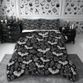 thumbnail image 1 of Erosebridal Line Bats King Size Comforter Sets 3pcs,Dark Botanical Comforters King Size,Black White,Reversible,1 Comforter and 2 Pillowcases, 1 of 6