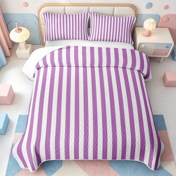 Erosebridal Line Geometric Pattern Quilt Full,Mid-Century Stripes Full Bedspread Sets,3-Piece,1 Coverlet and 2 Pillowcases