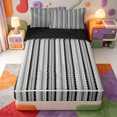 thumbnail image 1 of Erosebridal Linear Geometric Zipper Queen Comforter Set with Fitted Sheet and 2 Pillowcases,Abstract Striped Zipper Bedding Set,Black Reversible,4pcs, 1 of 7