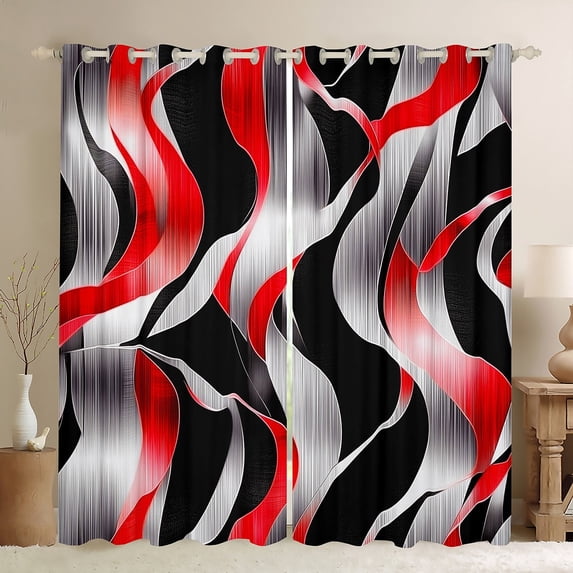 Erosebridal Lines Spiral Curtains and Drapes (38Wx54L),Geometric Stripes Blackout Curtains for Bedroom,Abstract Artwork Curtains Pack of 2 (38Wx54L),Swirl Room Decor