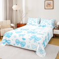 thumbnail image 1 of Erosebridal Love Heart Bowknot Queen Sheet Sets for Boys Girls, Cute Stars Print Bed Set, 4 Pieces, 1 of 6