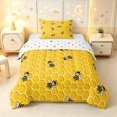thumbnail image 1 of Erosebridal Lovely Bee Twin Comforter Sets,Geometric Honeycomb Bedding Set,Orange Yellow,Polkadot Reversible,2-Piece,1 Comforter and 1 Pillowcase, 1 of 7