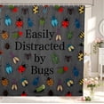 thumbnail image 1 of Erosebridal Lovely Beetles Shower Curtain 72Wx72L,Kawaii Bug Theme Bathroom Curtain,Gray Green, 1 of 5