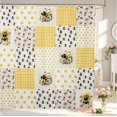 thumbnail image 1 of Erosebridal Lovely Bug Bee Shower Curtain 72Wx72L,Vintage Sunflower Floral Bathroom Curtain,Cream White, 1 of 5