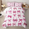 thumbnail image 1 of Erosebridal Lovely Coquette Bow-Tie Kids Twin Quilt Set,Cute Pink Bowknot Print Twin Coverlet Set For Girls,2 Pieces, 1 of 7