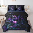 thumbnail image 1 of Erosebridal Lovely Dragonfly 7-Piece Twin Bedding,Vintage Flowers Bedding Comforter Set,Black Purple,Navy Blue Reversible, 1 of 7