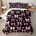 thumbnail image 1 of Erosebridal Lovely Pink Bow Quilt King,Ribbon Dot King Coverlet Set For Girls,3pcs, 1 of 7