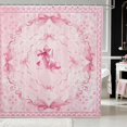 thumbnail image 1 of Erosebridal Lovely Satin Bow Ribbon Shower Curtain 72Wx72L for Girls, Romantic Floral Print Waterproof Bathroom Curtain, 1 of 5
