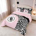 thumbnail image 1 of Erosebridal Lucky 8 King Size Comforter Sets Zebra Comforters King Size, Zebra Pink, Pink Reversible 3pcs 1 Comforter and 2 Pillowcases, 1 of 6