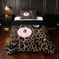 thumbnail image 1 of Erosebridal Lucky 8 Twin Comforter Sets Blush Bedding Set, Blush Leopard, Black Reversible 2-Piece 1 Comforter and 1 Pillowcase, 1 of 6