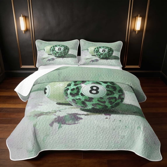 Erosebridal Lucky 8 Twin Quilt Set Forest Twin Coverlet Set, Forest Mint 2 Pieces 1 Bedspread and 1 Pillowcase