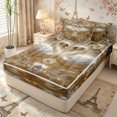 thumbnail image 1 of Erosebridal Luxury Baroque Swan Zipper Queen Comforter Set with Fitted Sheet and 2 Pillowcases,Ornate Floral Gem Zipper Bedding Set,Gold White Brown,4 Pieces,Reversible, 1 of 5