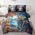 thumbnail image 1 of Erosebridal Magic Dragon Bedding Sets Twin Size,Maple Leaves Mountain Lake Comforter Sets with Sheets,Magical Animal Bed in a Bag Twin Size,Microfiber Bedroom Decor Reversible,7-Piece, 1 of 6