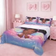 thumbnail image 1 of Erosebridal Magical Black Girl Full Size Sheets,Watercolor Dreamy Princess Wings Bed Sheets For Kids 4-Piece, 1 of 6
