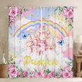 thumbnail image 1 of Erosebridal Magical Castle Curtains Pack of 2 (42x84), Pink Rose 30%-50% Black Out Curtains, Romantic Princess Curtains for Living Room, Window Curtains Bedroom Decoration, 1 of 6
