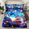 thumbnail image 1 of Erosebridal Magical Dragon Fitted Sheet Twin, Dreamy Castle Bedding Set Twin Size, Glitter Butterfly Decor 2pcs（No Top Sheet）, 1 of 6