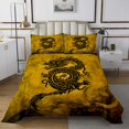 thumbnail image 1 of Erosebridal Magical Dragon Quilt Sets for Twin Size Bed, Black Gold Bed Set, Japanese Style Decor 2pcs, 1 of 5