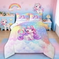 thumbnail image 1 of Erosebridal Magical Unicorn Comforter Sets Queen Size, Rainbow Stars Comforters & Duvets, Monogrammed Letter O Bedding Queen Comforter Set,Lightweight Bedroom Decoration,3-Piece Reversible, 1 of 6