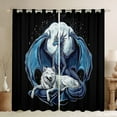 thumbnail image 1 of Erosebridal Magical Wildlife Curtains and Drapes (52Wx84L),Animal Dragon Wolf 30%-50% Blackout Curtains Set of 2 (52Wx84L),Oriental Decor, 1 of 5