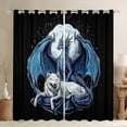 thumbnail image 1 of Erosebridal Magical Wildlife Curtains for Living Room,Animal Dragon Wolf 30%-50% Blackout Curtains Set of 2 (38Wx45L),Oriental Decor, 1 of 5