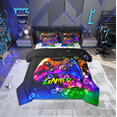 thumbnail image 1 of Erosebridal Male Gamepads Bedding Sets Twin Size,Video Game Comforter Sets with Sheets,Gradient Honeycomb Bed in a Bag Twin size,Super Cozy Geometric Room Decor,Reversible,7-Piece, 1 of 6